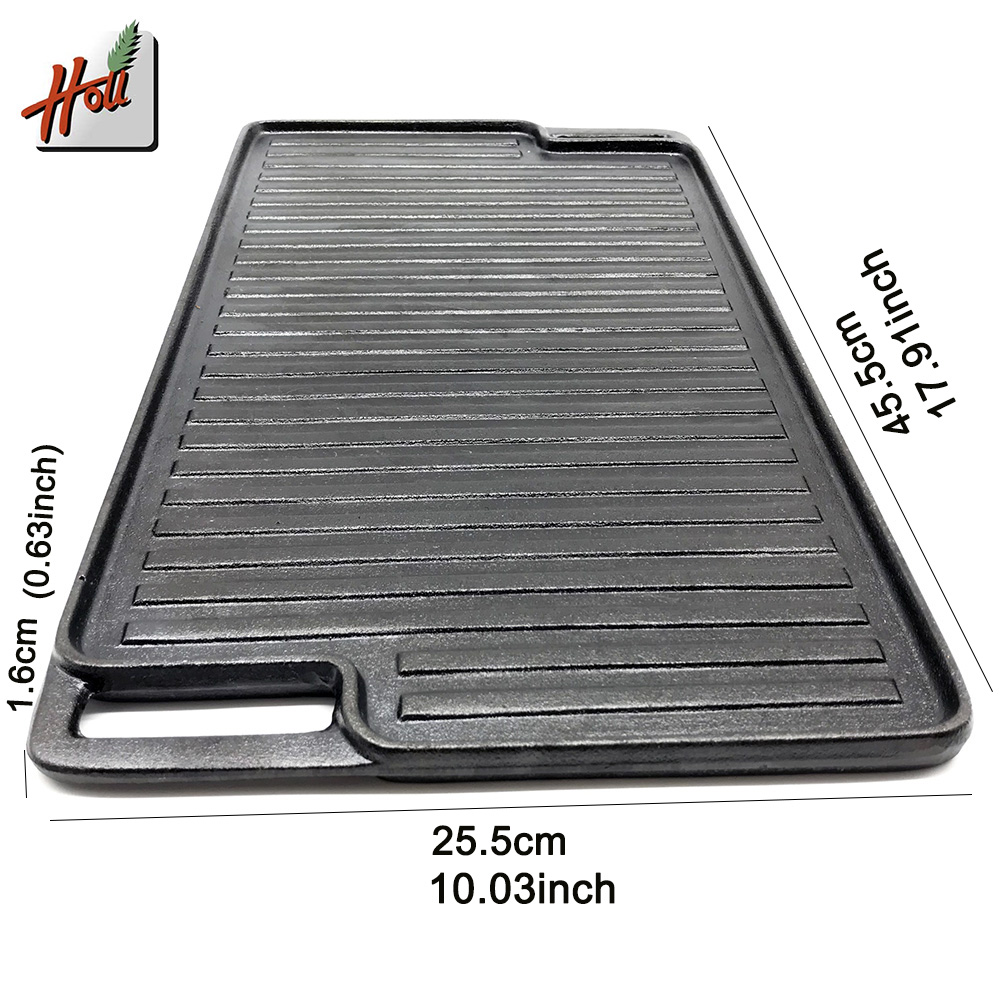 HOU Hot Sale Non-Stick Usage Easy to usage  With a Handle Cast Iron HOU65423 BBQ Pans BBQ Grills