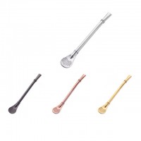 filter tea stainless steel straw spoon