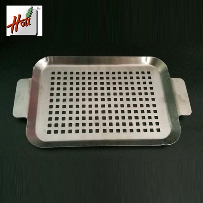 Non-stick grill portable tray with square shape