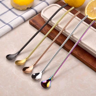 wholesale reusable food grade stainless steel straws spoon