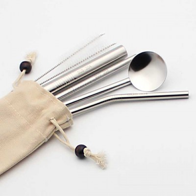 new design high quality reusable travel drink cutlery 304 stainless steel  straw